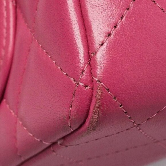Chanel Pink Quilted Lambskin Leather Classic Rectangular Mini Flap Bag - Picture 8 of 12